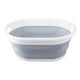 Averill Grey and White Oval Collapsible Laundry Basket