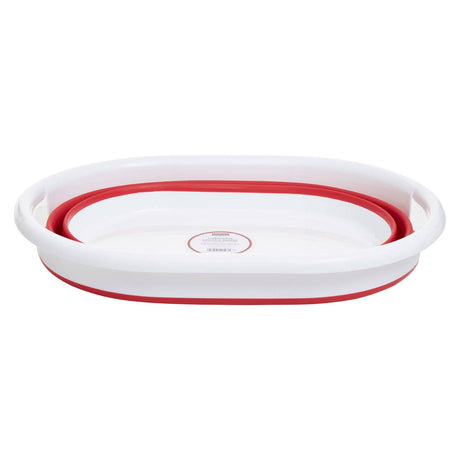 Collapsible Red White Laundry Basket