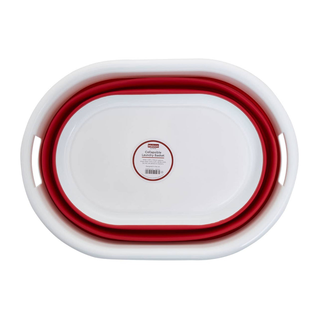 Collapsible Red White Laundry Basket