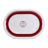 Collapsible Red White Laundry Basket