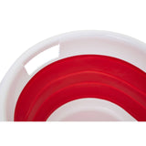 Collapsible Red White Laundry Basket