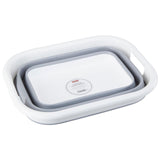 Averill Collapsible Grey and White Laundry Basket