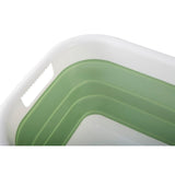 Collapsible Green White Laundry Basket