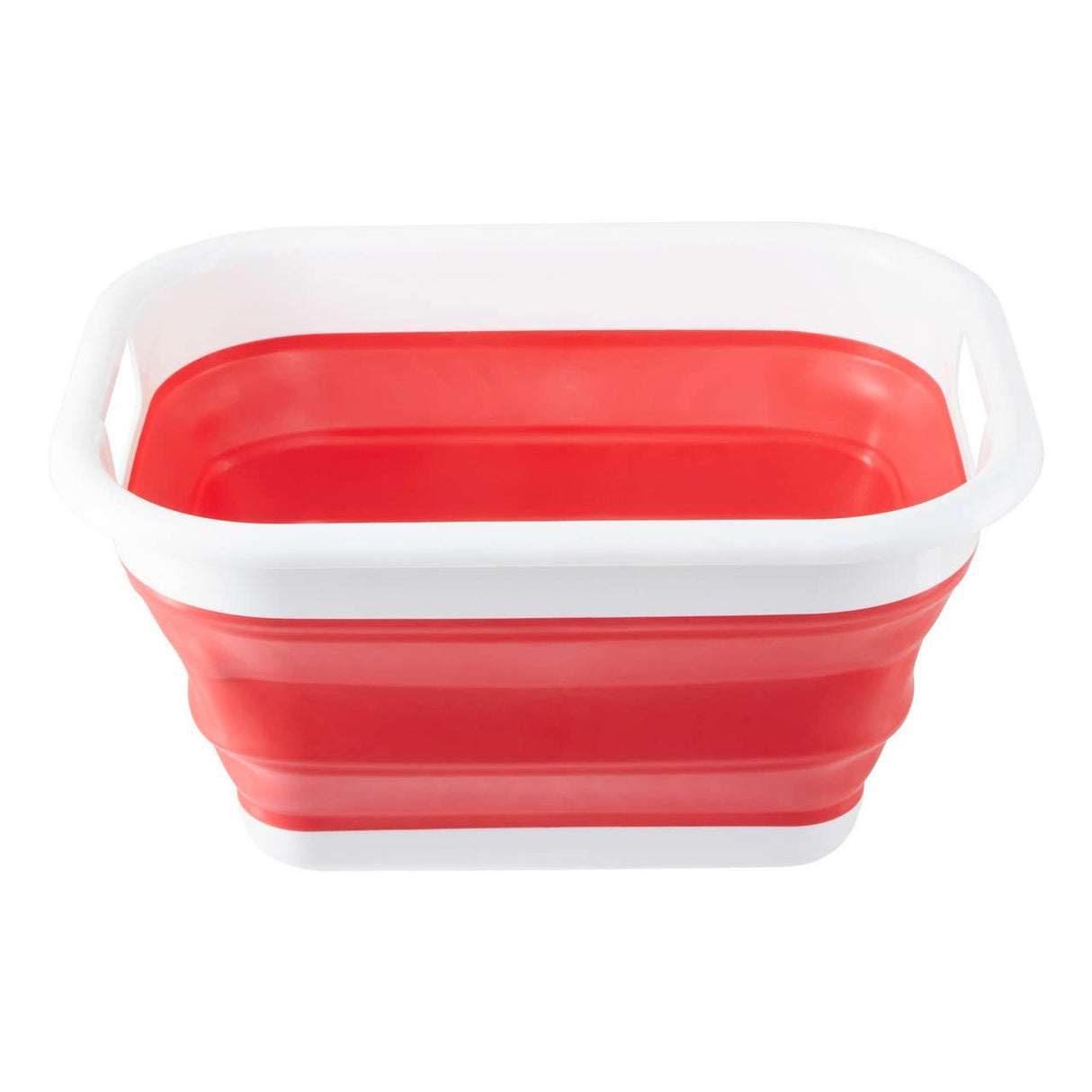Collapsible Red White Laundry Basket