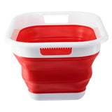 Collapsible Red White Laundry Basket