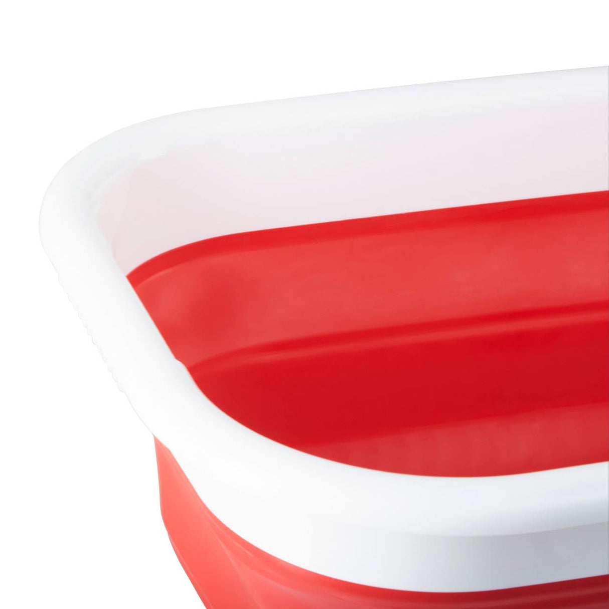 Collapsible Red White Laundry Basket