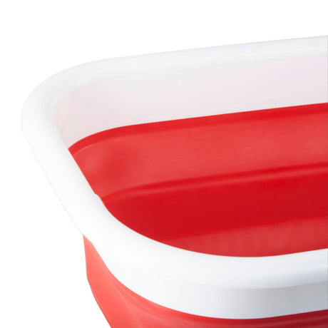 Collapsible Red White Laundry Basket