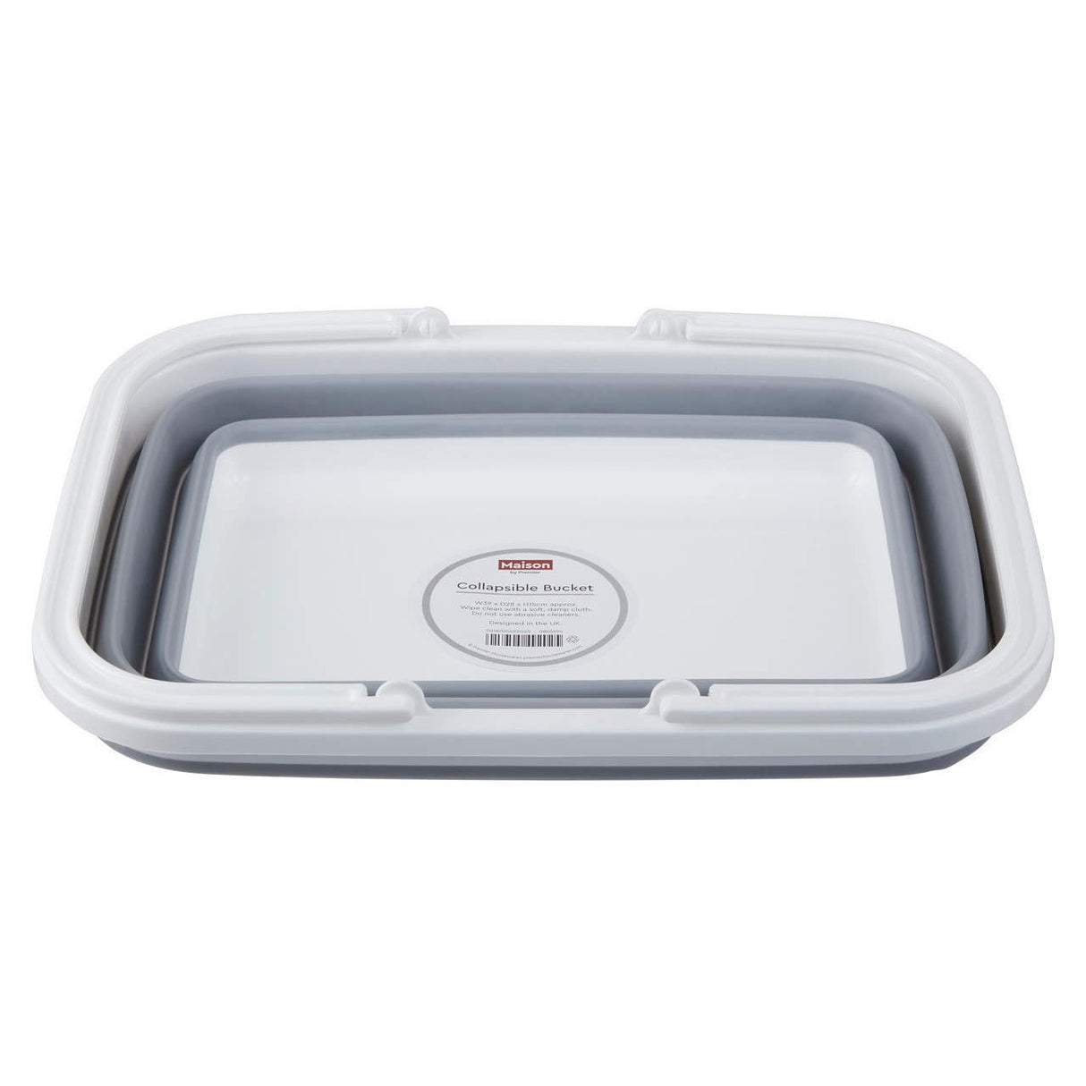 Averill Collapsible Grey and White Basket With Handles