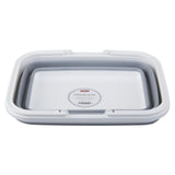 Averill Collapsible Grey and White Basket With Handles