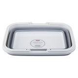 Averill Collapsible Grey and White Basket With Handles