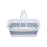 Averill White and Grey Collapsible Basket With Handles