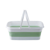 Collapsible Green White Rectangular Basket