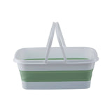 Collapsible Green White Rectangular Basket