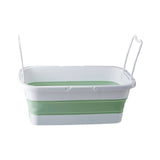 Collapsible Green White Rectangular Basket