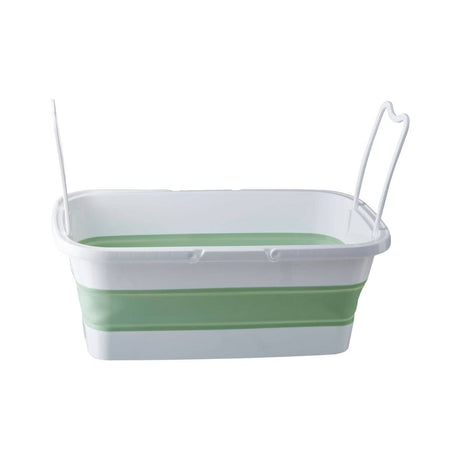 Collapsible Green White Rectangular Basket