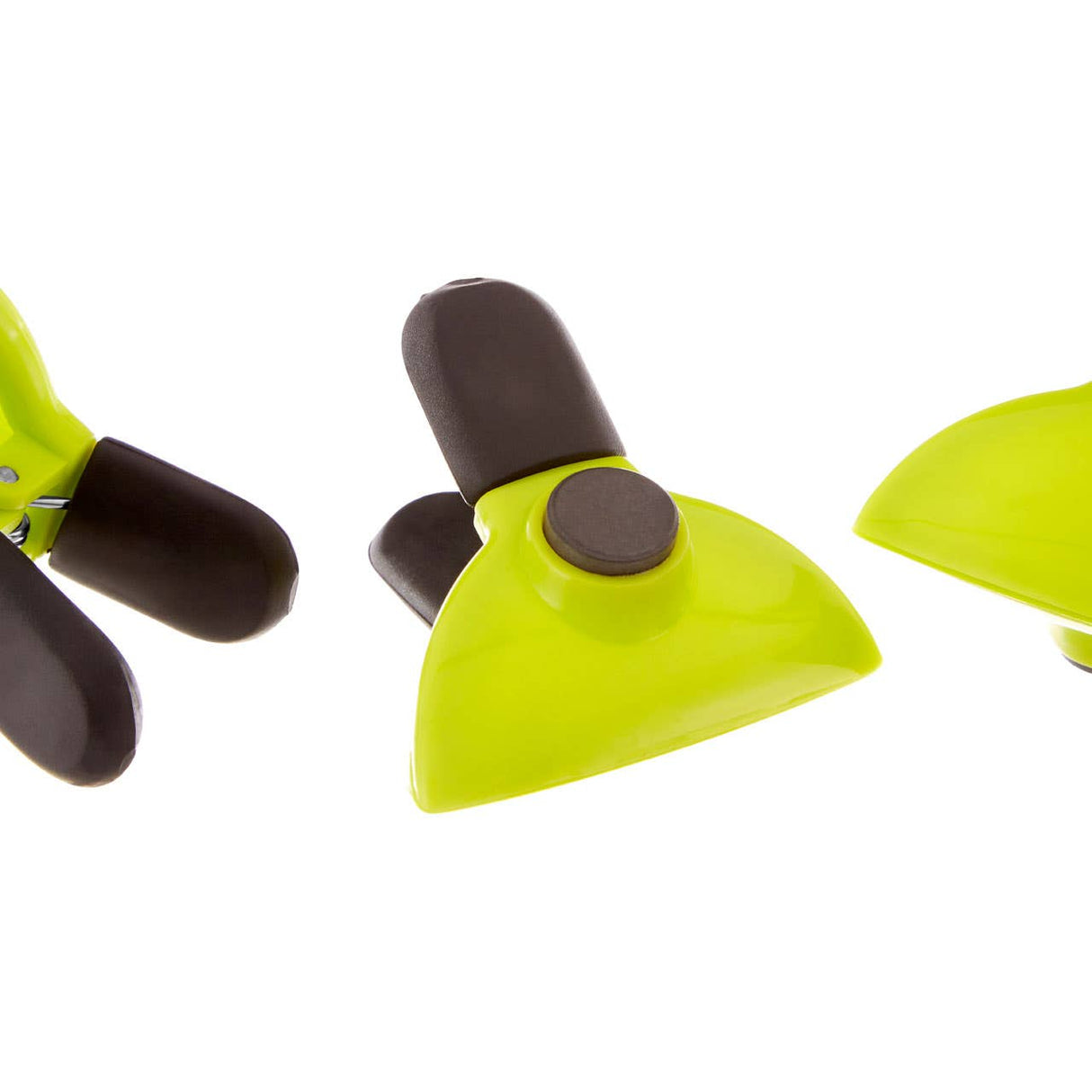 Set Of Three Lime Green Magnetic Clips