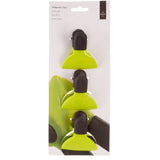 Set Of Three Lime Green Magnetic Clips