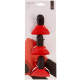 Set Of Three Red Magnetic Clips