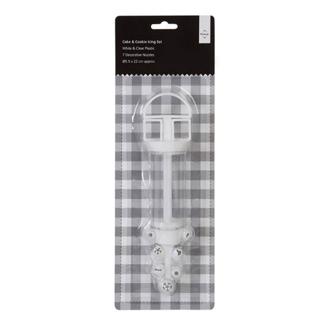 Hallie White And Clear Plastic Cake Decorating Set