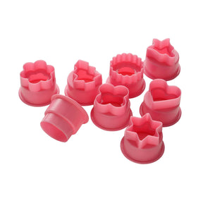8Pc Pink Plastic Cutter Set