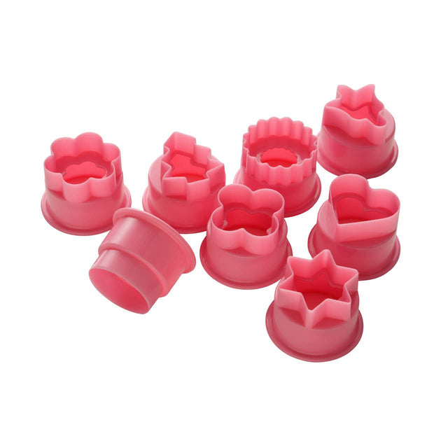 8Pc Pink Plastic Cutter Set