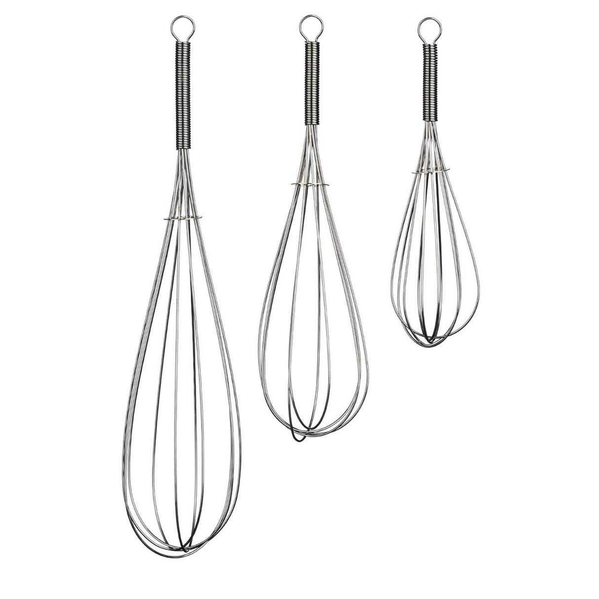 Set of 3 Karim Chrome Finish Whisks