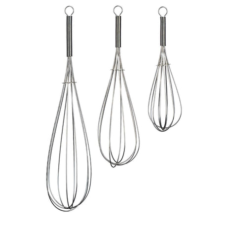 Set of 3 Karim Chrome Finish Whisks