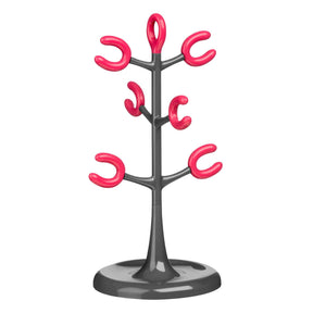 Grey and Hot Pink 6 Cup Mug Tree