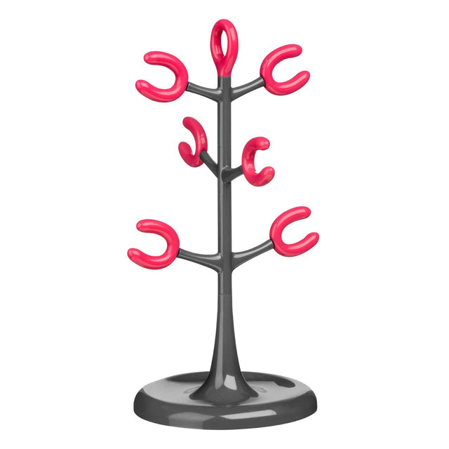 Grey and Hot Pink 6 Cup Mug Tree