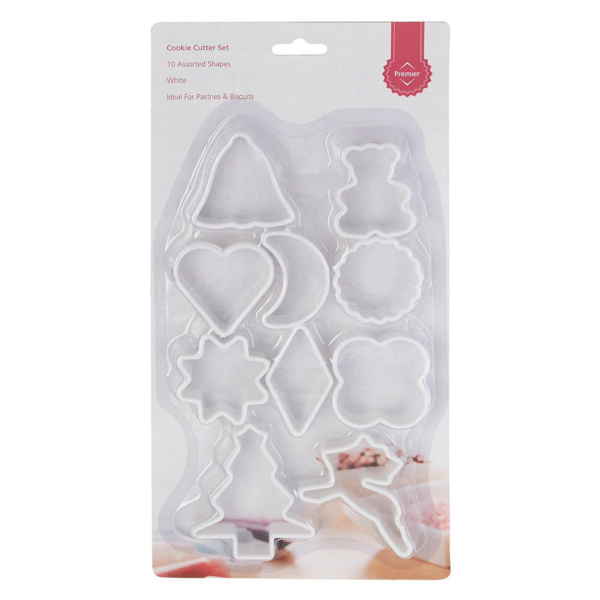 10Pc White Plastic Cutter Set