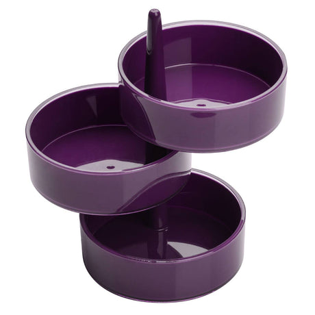 3pc Purple Plastic Rotary Storage Tray Set