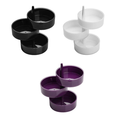 3pc Purple Plastic Rotary Storage Tray Set