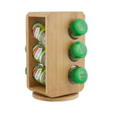 Vittoria 6 Bottles Bamboo Wood Revolving Spice Rack
