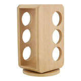 Vittoria 6 Bottles Bamboo Wood Revolving Spice Rack
