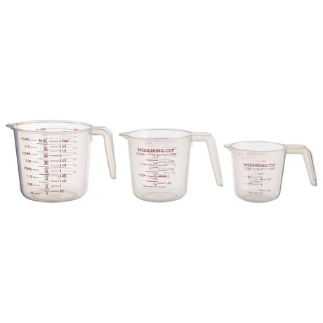 Guluna Set of Three Clear Plastic Measuring Jugs