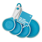 Set of Four Zing Blue Silicone Measuring Cups