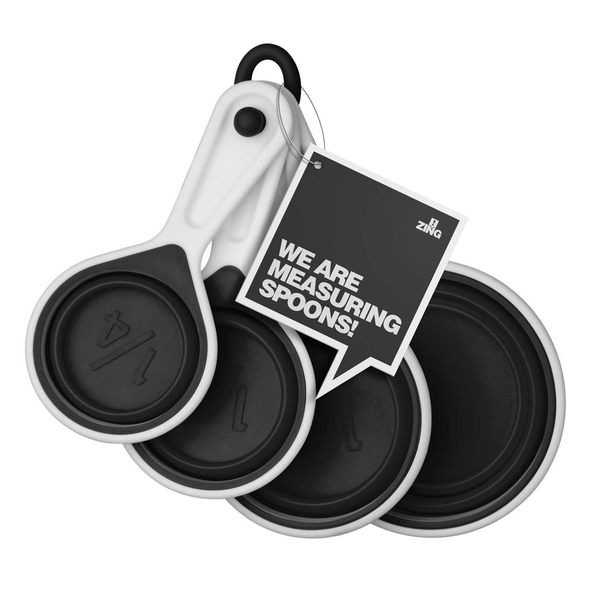 Set of Four Zing Black Silicone Measuring Cups