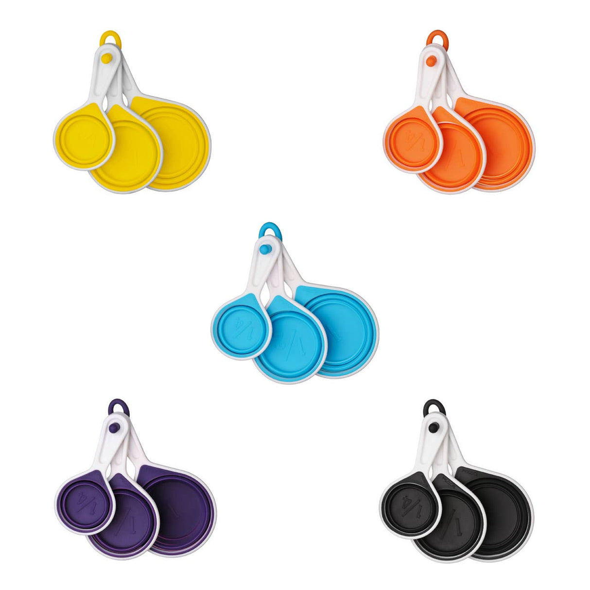Set of Four Zing Purple Silicone Measuring Cups