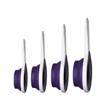 Set of Four Zing Purple Silicone Measuring Cups