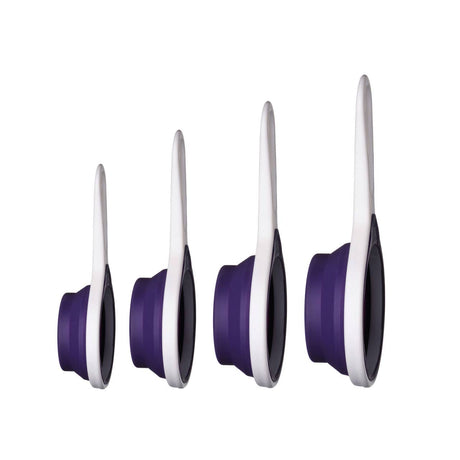 Set of Four Zing Purple Silicone Measuring Cups
