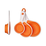 Set of Four Zing Orange Silicone Measuring Cups