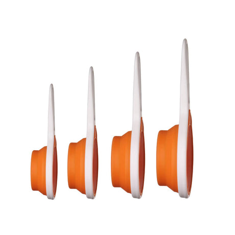 Set of Four Zing Orange Silicone Measuring Cups