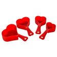 Set of Four Red Heart Measuring Cups