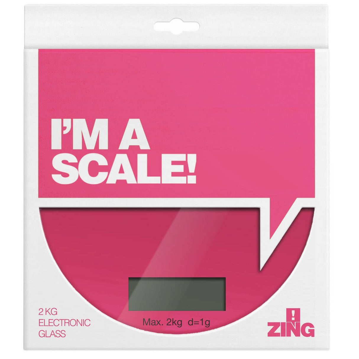 Zing Hot Pink Glass Kitchen Scale - 2kg