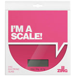Zing Hot Pink Glass Kitchen Scale - 2kg