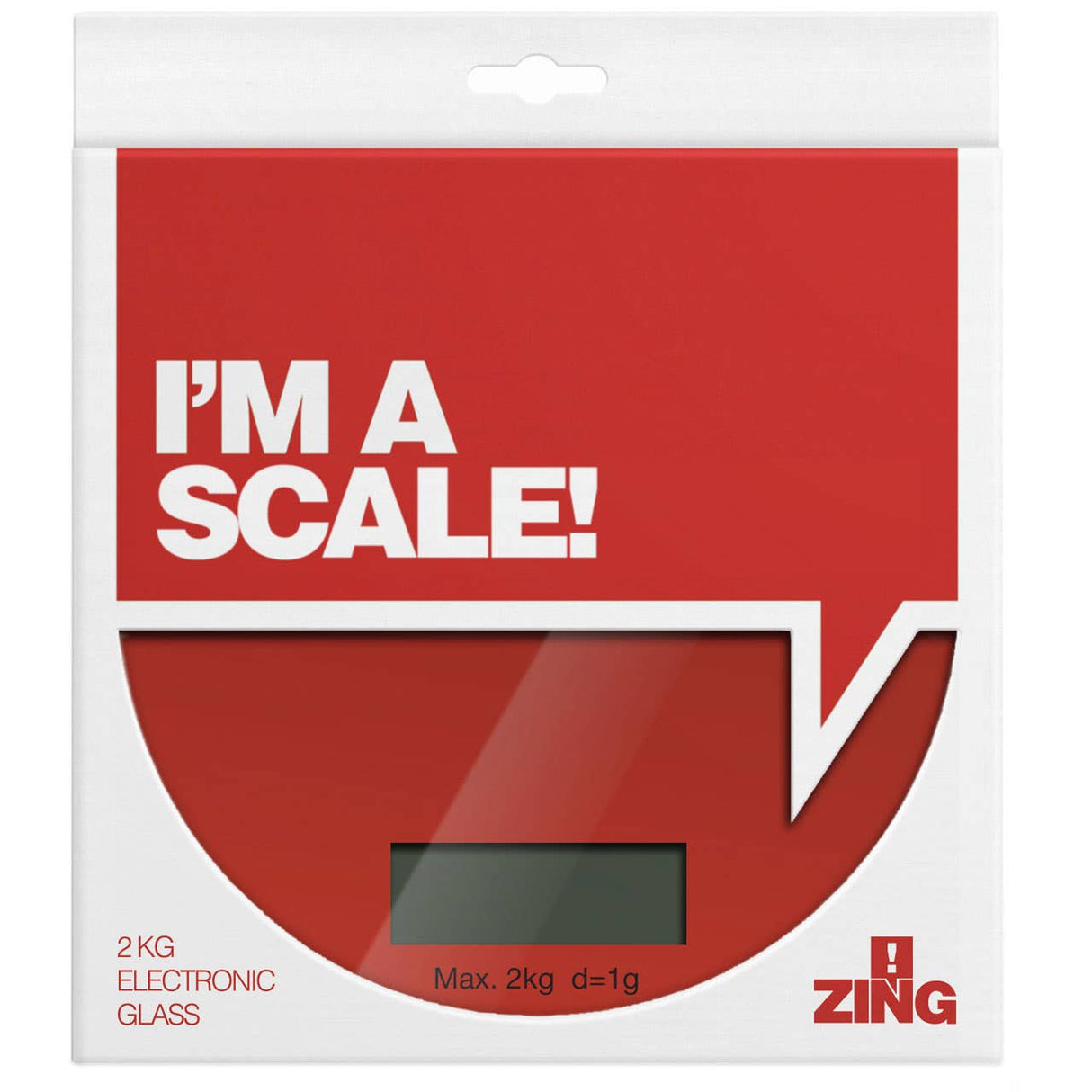 Zing Red Glass Kitchen Scale - 2kg
