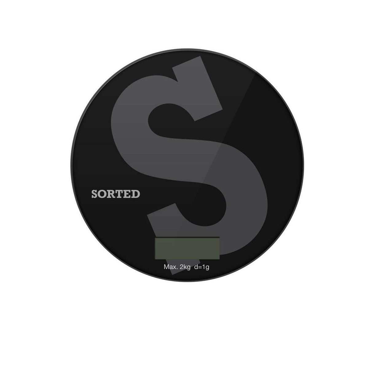 Sorted Black Glass 2kg Kitchen Scale