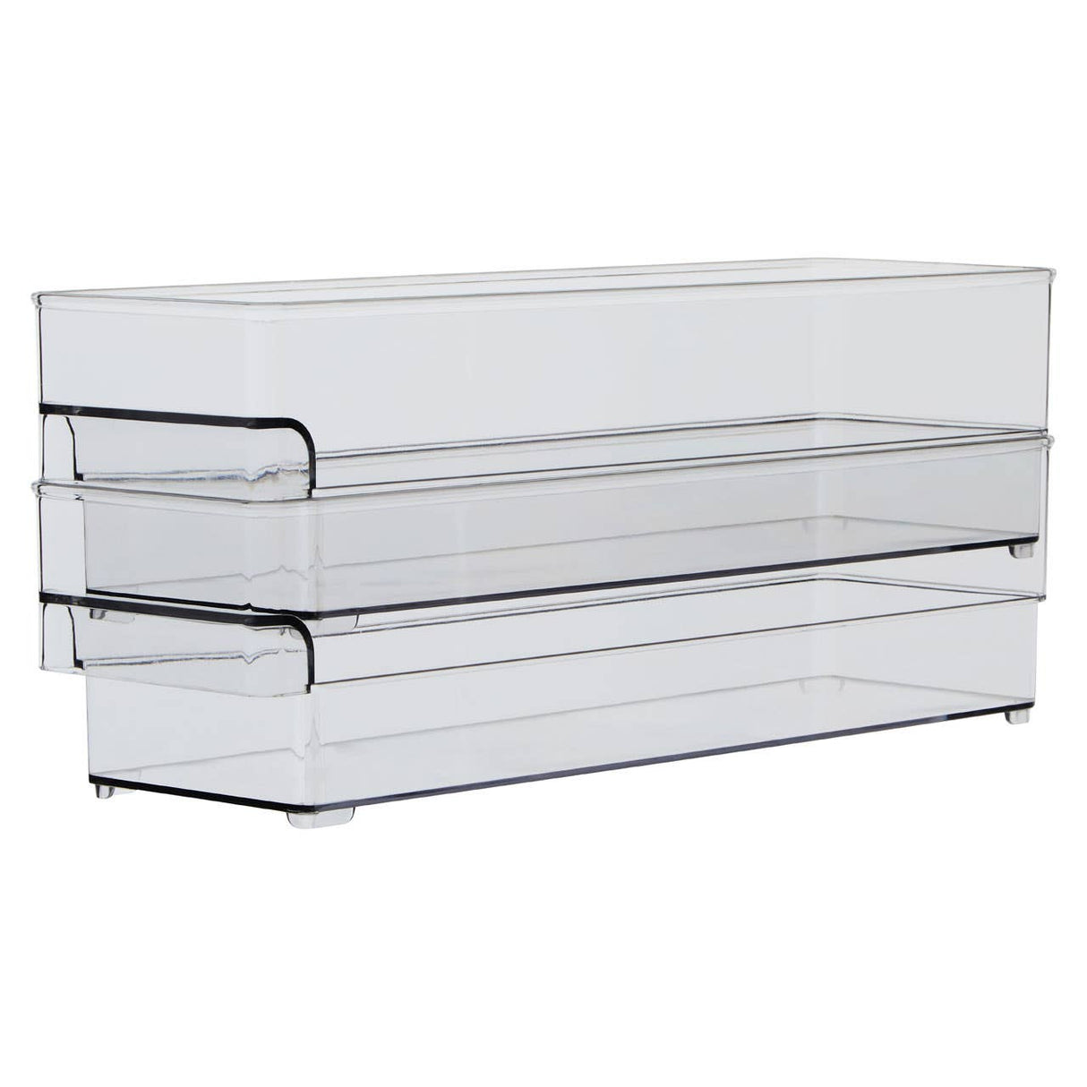 Romm Small Set Of Two Clear Fridge Bin Organizers