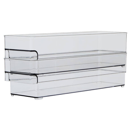Romm Small Set Of Two Clear Fridge Bin Organizers