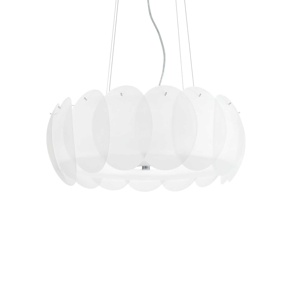Sleek Ovalino 8-Light Contemporary Pendant in White